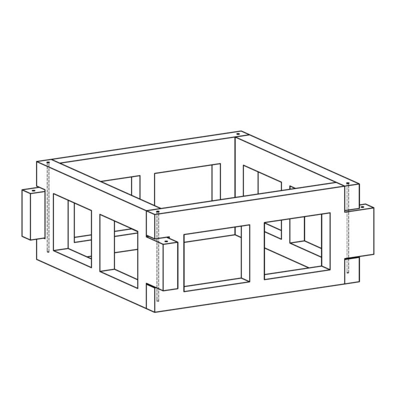 Trädgropsfundament kvadratisk