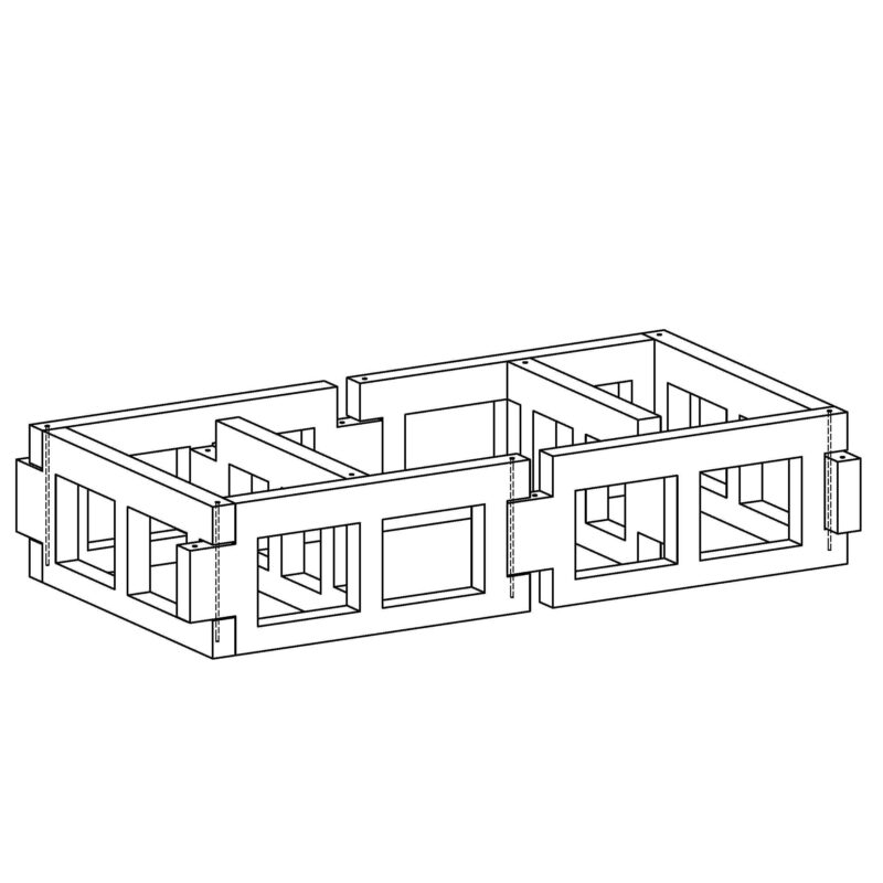 Trädgropsfundament rektangulära